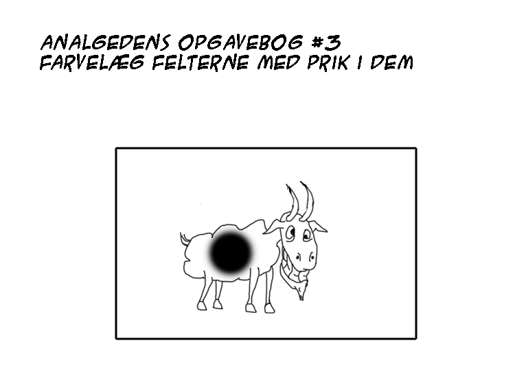 Analgedens opgavebog #3: Farvelæg felterne med prik i dem